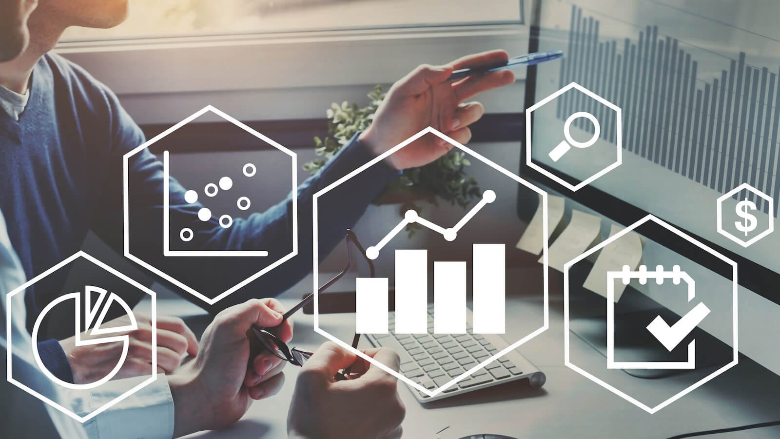 People analyzing different types of charts