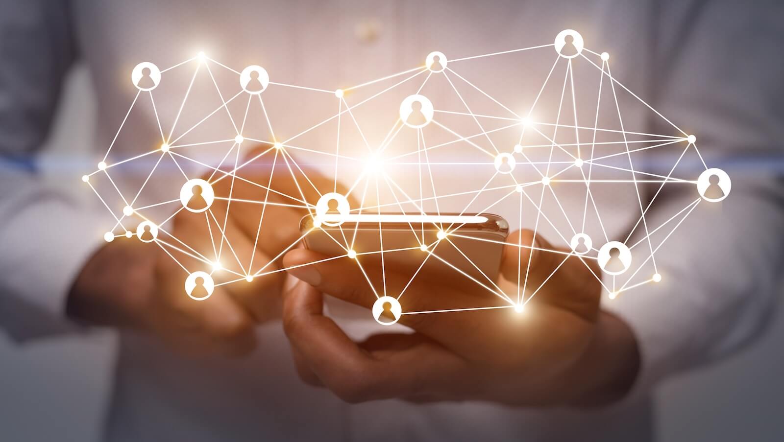 Person communicating with the world