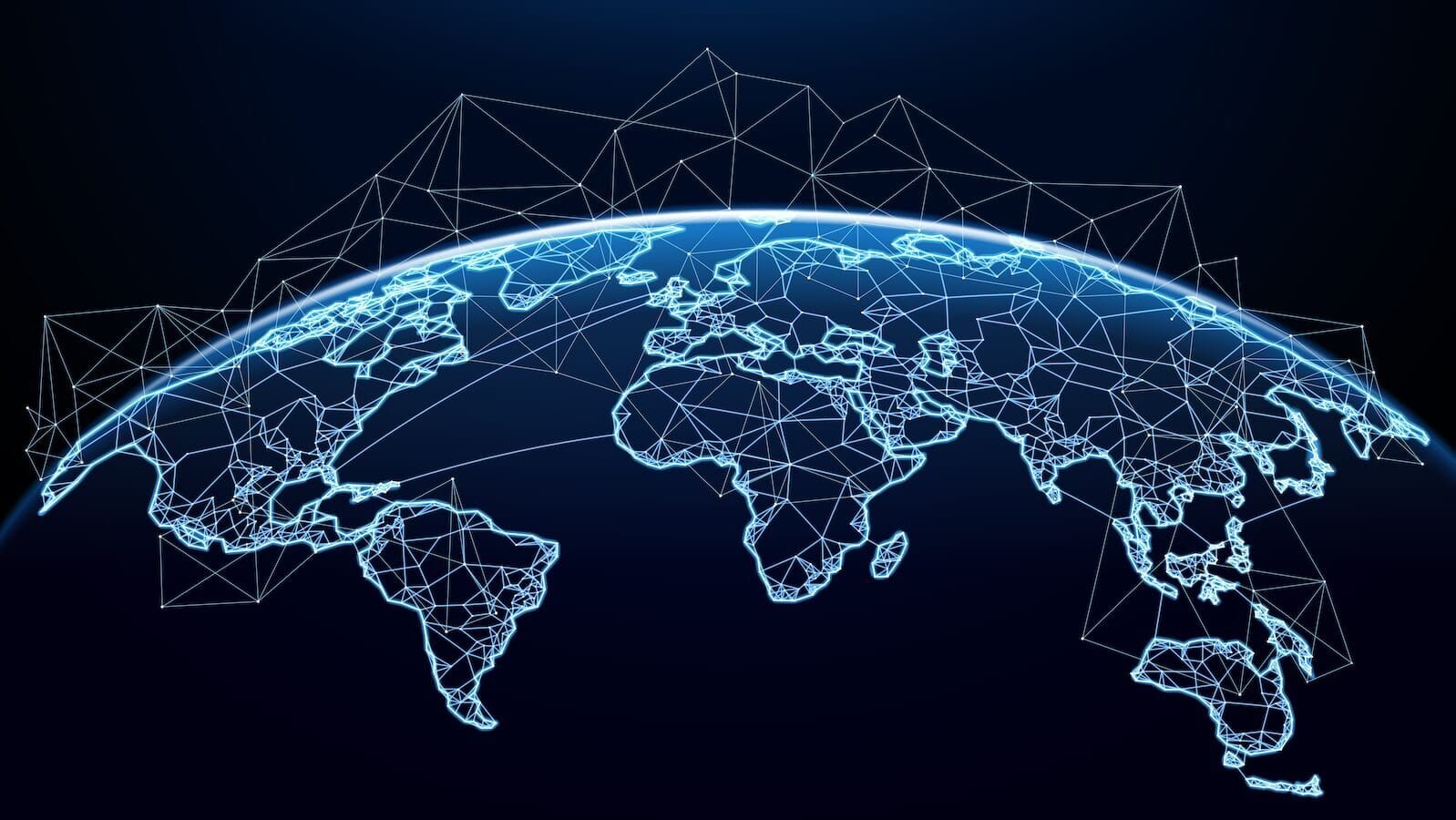 Map of globe implying investing globally