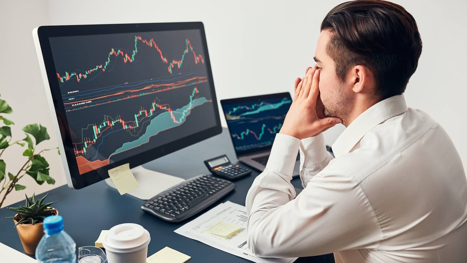 Investor feeling bearish looking at charts